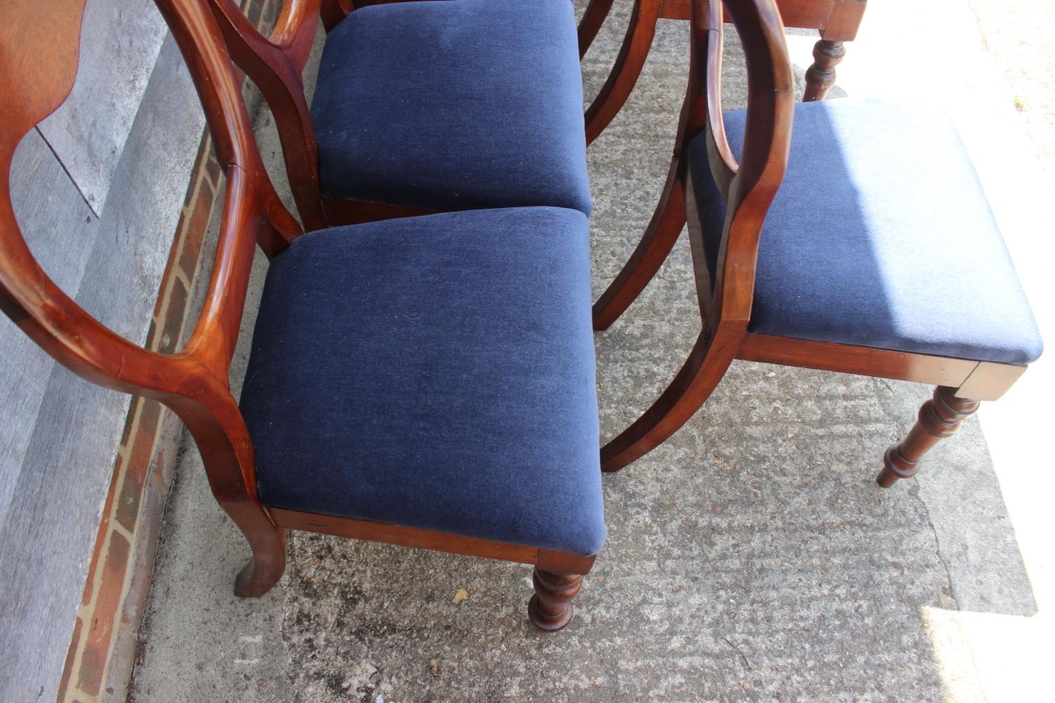 A set of eight 19th century mahogany balloon back standard dining chairs with padded seats, - Image 2 of 2