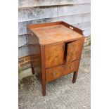 A 19th century mahogany tray top washstand, fitted cupboard over single drawer, 21" wide x 19 1/2"