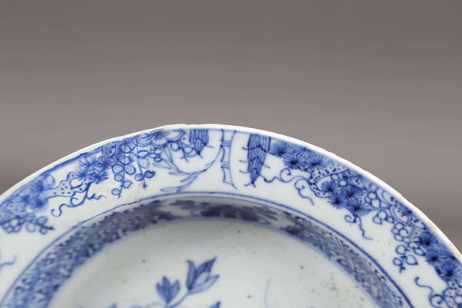 A Chinese blue and white dish with floral and scrolled decoration with seal mark to base, 7 1/2" - Image 8 of 22