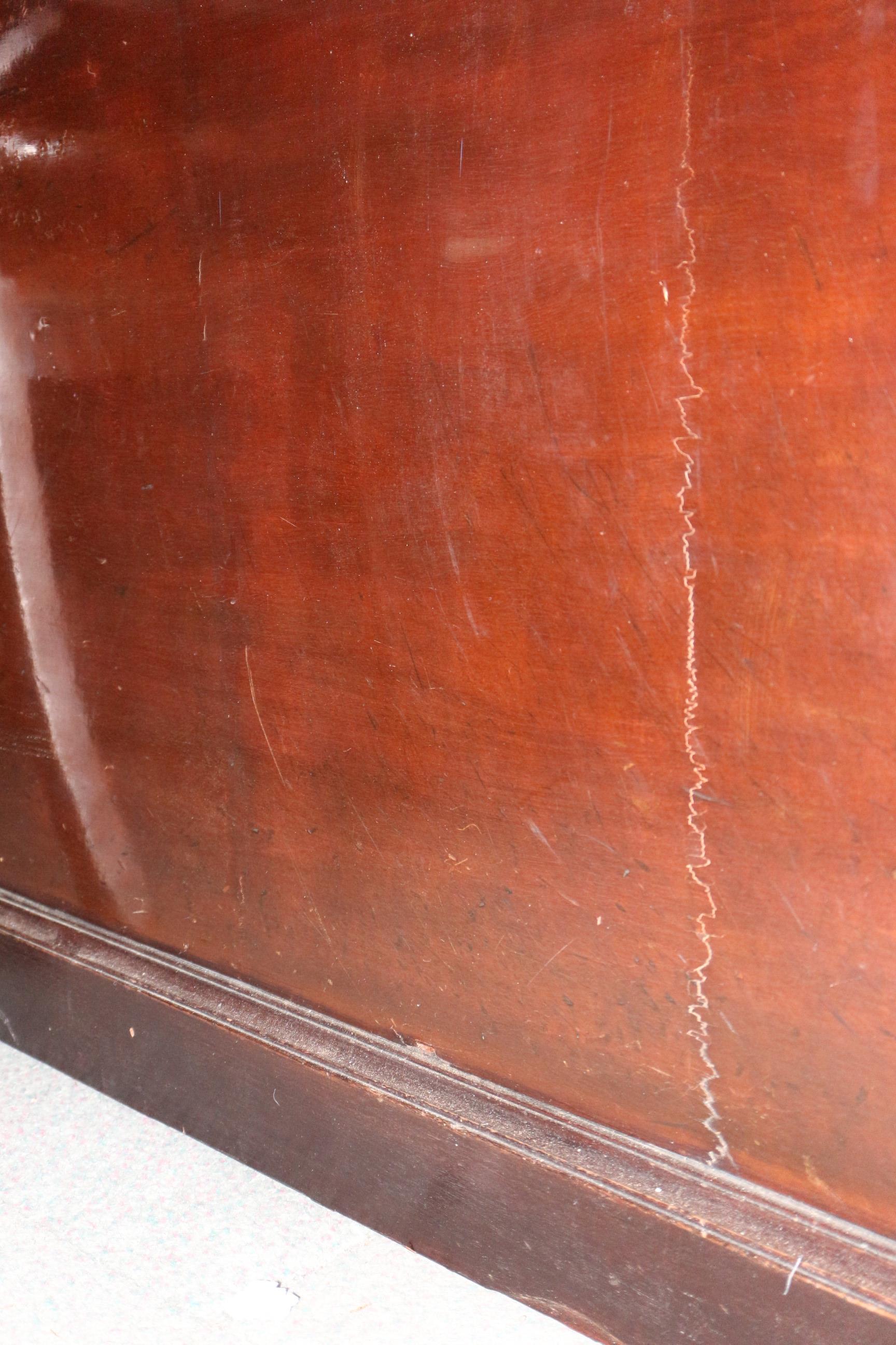 A partners early 20th century mahogany double pedestal desk with tooled lined leather top, inverse - Image 15 of 16