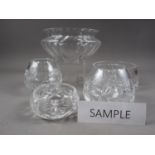 A quantity of early 20th century and later clear glass bowls, various