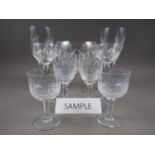 A set of four Waterford Crystal Colleen pattern wines, 6 1/2" high, a pair of John Rocha Waterford