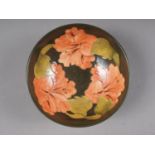 A Moorcroft "Hibiscus" pattern bowl, 6 1/4" dia