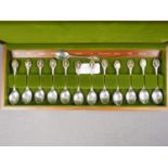 A cased set of twelve Royal Horticultural Society flower spoons, and one other