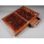 A 19th century mahogany writing box with fitted interior, 15" wide