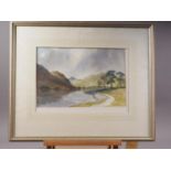 Colin Tuffrey, 1992: watercolours, "Buttermere Cumbria", 9 1/4" x 13 3/4", in wash line mount and