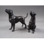 A limited edition bronze figure of a seated retriever, 180/250, marked MF, 4 1/2" high, and