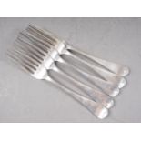 Five silver Old English pattern dessert forks, 10.4oz troy approx