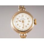 A lady's Record 9ct gold wristwatch, 12.8g gross