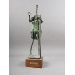 Franco d'Aspro: a bronze figure of St John the Baptist, 14" high, on hardwood base