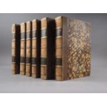 Grose: "Antiquities of England and Wales", 6 of 8 vols, later half-calf, VG, contemporary hand-