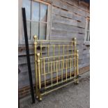A brass double bed frame of 19th century design, 56" wide