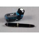 A Mont Blanc Meisterstuck No 149 fountain pen and a bottle of Mont Blanc ink