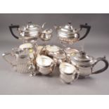 Four silver plate teasets, various, and a plated pepper shaker