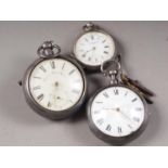 A 19th century silver pair cased pocket watch by Melvill & Stoddart, London, another by Robert