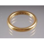 A 22ct gold wedding band, size P, 7.5g