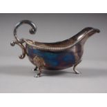 A silver sauce boat with flying scroll handle, 5.7oz troy approx