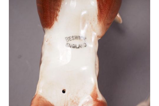 Two Beswick pottery Rottweilers, a spaniel, a Jack Russell, a Hereford calf, a ram and a prize sow - Image 2 of 2