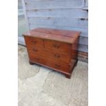 A 19th century mahogany box line inlaid chest of two short and two long graduated drawers with