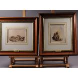 M E Carr: three watercolours, "The Hermitage, St Helier, Jersey" 1836, "St Brelades Church, Jersey",