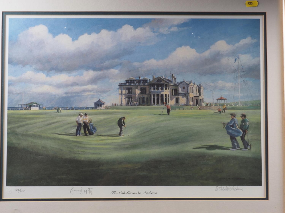 Sherrie Valentine Daines: "The Final Set", signed Virginia Wade, 272/850, and "The 18th Green St - Image 4 of 7