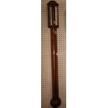 A well reproduced mahogany cased stick barometer, by West Strand