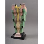 An Art Deco Myott Son & Co "Tower Vase", pattern number 8943, 8 3/4" high