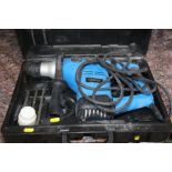A Draper 1500W 5DS+ Rotary hammer drill kit, in case