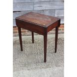A 19th century mahogany Pembroke table, fitted one drawer, on square tapered supports, 28" wide x