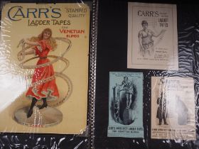 A folio of Carr's Ladder Tapes, and related adverts c1900-1930