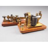 A Morse key and a telegraph sounder