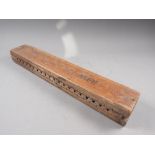 A L Bezemer & Zn Helmond Holland carved wood cigar press / mould No 6497, for 20 cigars, 22" long
