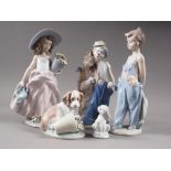 Five Lladro Collectors Society figures, "Pals Forever", "A Wish Come True", "A Pocket Full of