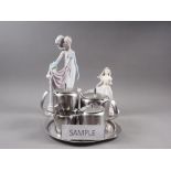 A Lladro figure of a woman, "Socialite of the 20s", 13 1/2" high, and a Coalport figure, "The