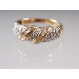 An 18ct gold and diamond dress ring, size O, 4.4g