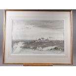 Vivian Pithforth, RA: watercolours, "River Thames", 14 1/2" x 21 1/2", in wash line mount and gilt