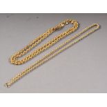 Two 9ct gold rope-twist necklaces, 11.9g