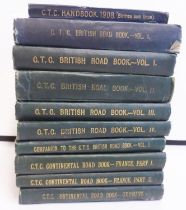 Cyclists' Touring Club Road Books. Nine octavo volumes in limp cloth bindings, all somewhat used,
