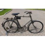 A BSA Military Folding Bicycle, with a 24-inch frame numbered T19886, olive green finish, rear rack,