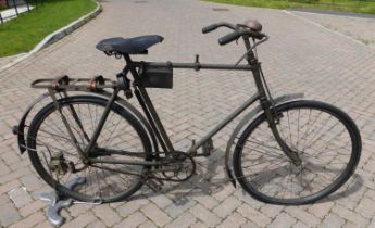 A BSA Military Folding Bicycle, with a 24-inch frame numbered T19886, olive green finish, rear rack,