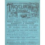 Tricycle Journal. Fifteen loose issues of the magazine, covering the period July to November 1885.