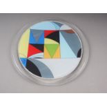 An Alfred Lutz Glas Galerie Wiesenthalhutte limited edition abstract design glass plate