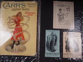 A folio of Carr's Ladder Tapes and related adverts c1900-1930, five albums of salesman's samples for