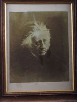 Julia Margaret Cameron: a sepia photograph portrait of Sir John F William Herschell, print,13" x