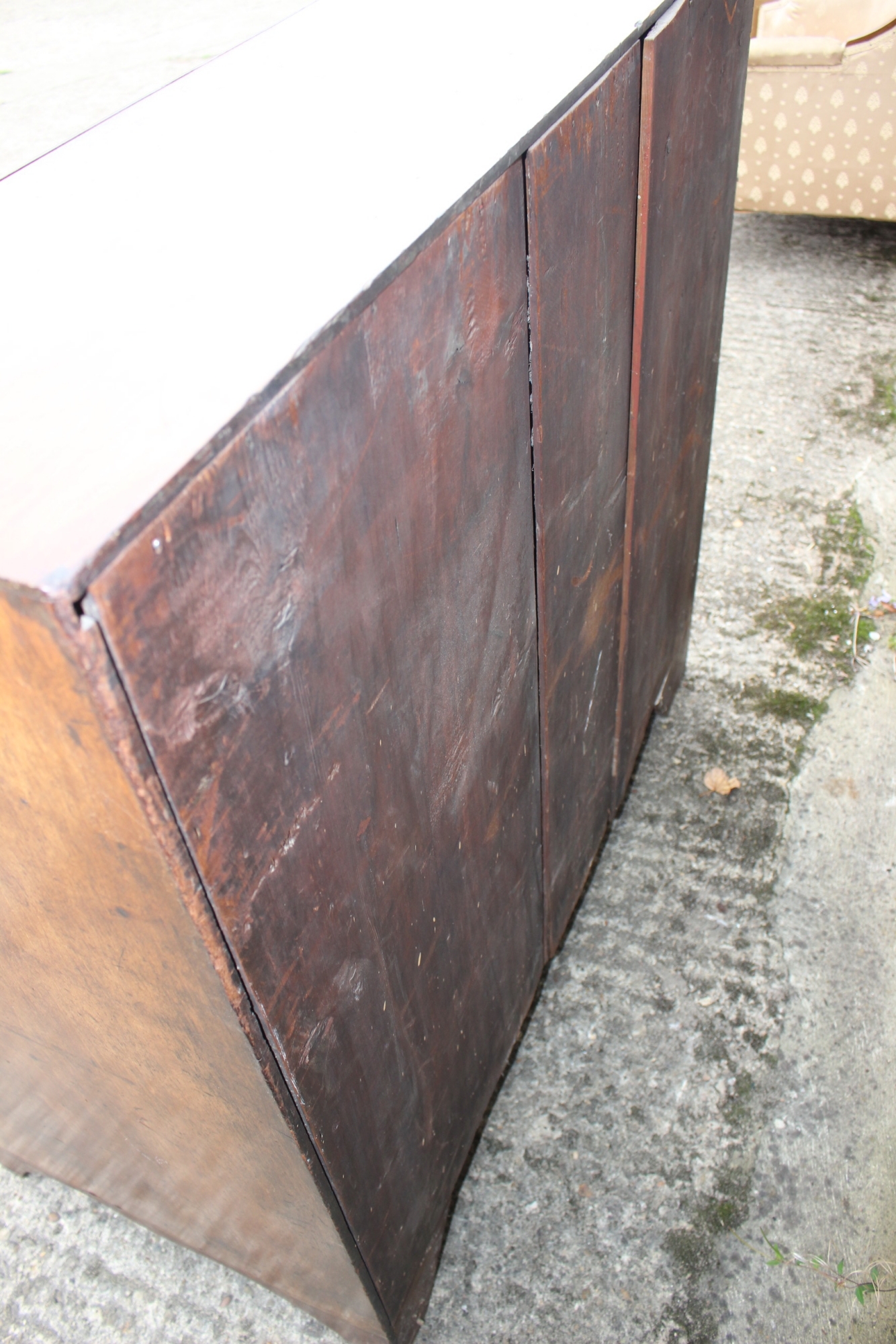 A Georgian mahogany fall front bureau, the interior fitted pigeonholes and drawers over four long - Image 4 of 4