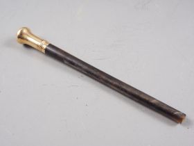 An 18ct gold mounted parasol handle, inscribed "From General Probyn, July 1889"