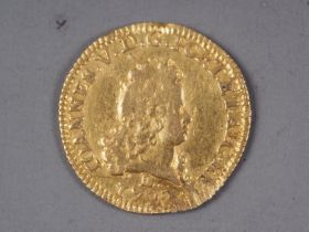 A Joannes V 1722 gold Escudo, 3.5g (damages to edge)