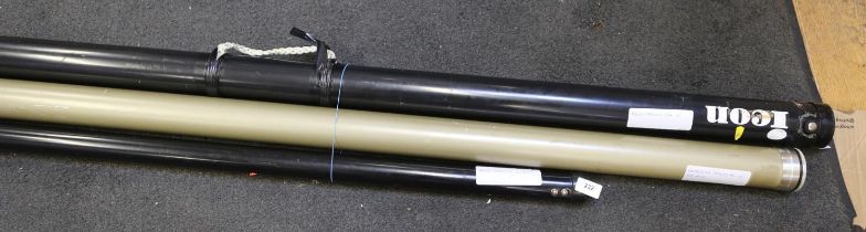 A David Norwich - LL, 8' 2" split cane fly fishing rod, a David Norwich M400-XL 15' carbon fibre