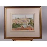 Arthur Bell RWA: watercolours, view of Perugia, 9 1/4" x 12 1/4", in gilt frame