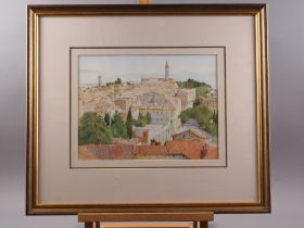 Arthur Bell RWA: watercolours, view of Perugia, 9 1/4" x 12 1/4", in gilt frame